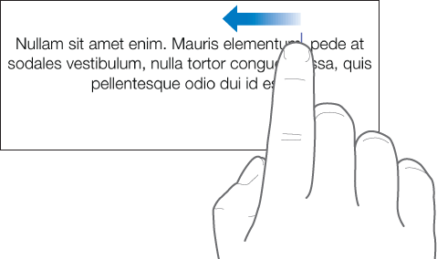 图示为用一个手指向左推送