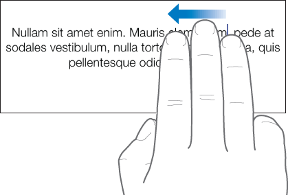 图示为用三个手指向左推送