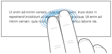 图示为两个手指正在轻按屏幕